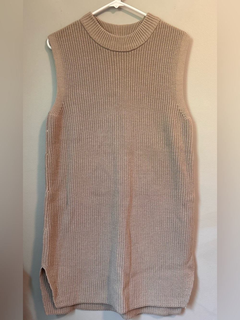 H&M Knit Tunic Sweater Dress in Beige